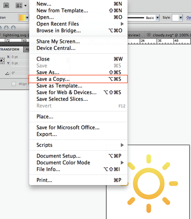 screenshot of adobe illustrator save dialog with 'save as copy' highlighted