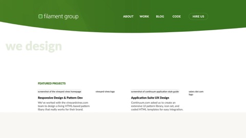 Screenshot of FilamentGroup.com