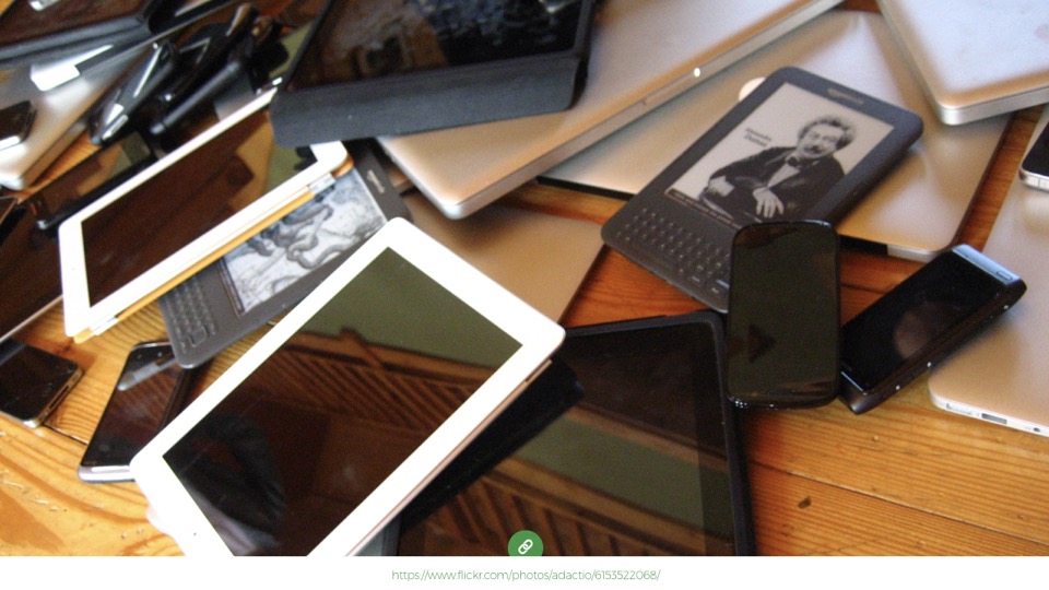 Pile of tablets and phones